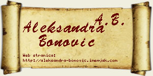 Aleksandra Bonović vizit kartica
